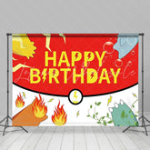 Cartoon Anime Pokemon Birthday Backdrop Decoration